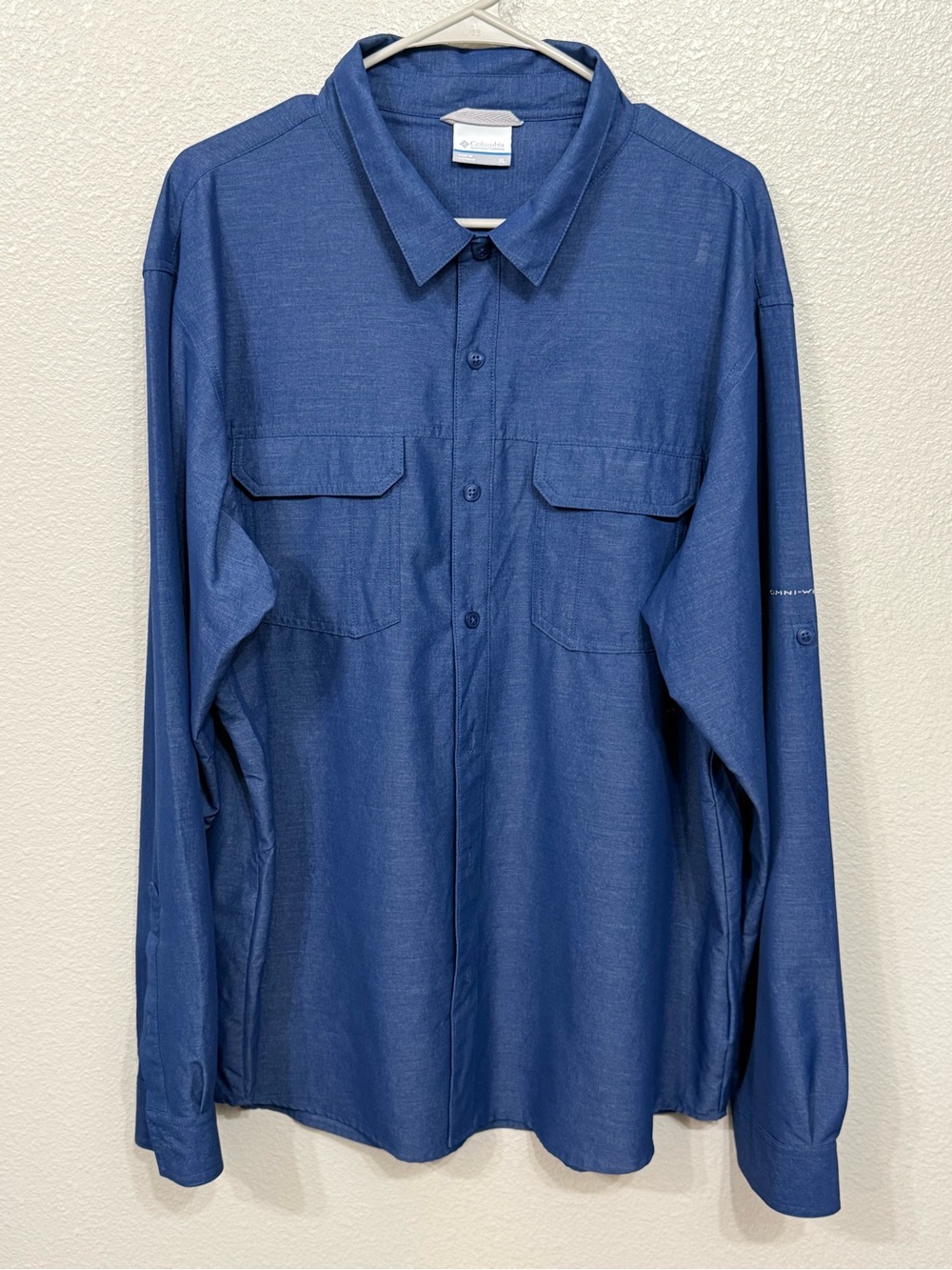 Columbia Silver Ridge Utility Fishing Shirt XL Blue